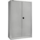 Schäfer Shop Select MSI 2512 armario para material, 5 alturas de archivo, 4 estantes intermedios, cerradura de cilindro, ancho 1200 x fondo 500 x alto 1935 mm, aluminio blanco