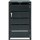 Schäfer Shop Select Mülltonnenbox, 1-fach, bis 240 l, mit Deckel, B 690 x T 800 x H 1160 mm, Stahl, anthrazitgrau RAL 7016