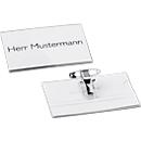 Schäfer Shop Select name badges with combination clip, 54 x 90 mm, 25 pieces
