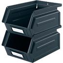 Schäfer Shop Select opbergbox met open voorzijde, 0,9 l, 2,5 kg, L 163 x B 102 x H 75 mm, staal, RAL 5008 (grijsblauw)