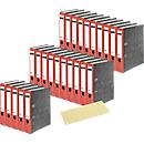 Schäfer Shop Select Ordner, DIN A4, 50 mm, 20 Stück, rot + GRATIS Trennstreifen, gelb, 100 Stück