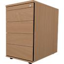Schäfer Shop Select pedestal 13333, 1 utensil drawer, lockable, 4 drawers, W 428 x D 800 x H 740 mm, beech
