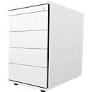 Schäfer Shop Select pedestal 13333, 1 utensil drawer, lockable, 4 drawers, W 428 x D 800 x H 740 mm, white