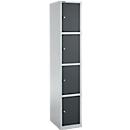 Schäfer Shop Select Pilier de casier S4/4, avec serrure à cylindre, aluminium/anthracite blanc