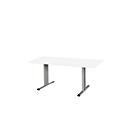 Schäfer Shop Select Planova Basic mesa de reuniones, rectangular, pie T, ancho 1600 x fondo 800 x alto 717 mm, aluminio blanco/blanco RAL 9006 