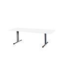 Schäfer Shop Select Planova conference table, rectangular, 2000 x 800 mm, white, gentian blue decorative mouldings