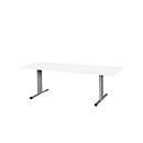 Schäfer Shop Select Planova conference table, rectangular, 2000 x 800 mm, white, white aluminium decorative mouldings