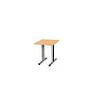 Schäfer Shop Select Planova vergadertafel, vierkant, 800 x 800 mm, beukendecor, accentlijsten gentiaanblauw 