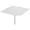 Schäfer Shop Select Plateau d'angle modulaire, CAD, pied, l. 1000 x P 1000 mm, blanc/alu blanc 