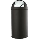 Schäfer Shop Select Poubelle en métal à couvercle basculant, 40 litres, Ø 360 x H 770 mm, noir