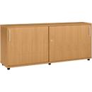 Schäfer Shop Select Rangement à portes coulissantes, bois, 2 tablettes, L 1600 mm x P 421 x H 750 mm, hêtre