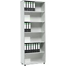 Schäfer Shop Select Regal MOXXO IQ, Holz, 6 Fächer, 6 OH, B 801 x T 362 x H 2168 mm, lichtgrau
