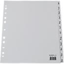 Schäfer Shop Select Répertoire pour classeurs, pour DIN A4, calendaire, janvier-décembre, 12 compartiments, polypropylène, gris