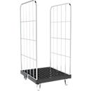 Schäfer Shop Select Rollbox BASICline, 2 côtés, jusqu'à 500 kg, roues pivotantes &amp; fixes, L 724 x l 815 x H 1530 mm, acier &amp; Recyling-HDPE