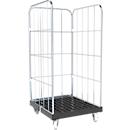 Schäfer Shop Select Rollbox BASICline, 3 côtés, sans porte, jusqu'à 500 kg, roues pivotantes &amp; fixes, L 724 x l 827 x H 1530 mm, acier &amp; PEHD recyclé