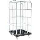 Schäfer Shop Select Rollbox BASICline, 4 côtés, avec porte avant en 1 partie, jusqu'à 500 kg, roues pivotantes &amp; fixes, L 724 x l 845 x H 1530 mm, acier &amp; PEHD recyclé