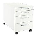 Schäfer Shop Select Rollcontainer 1233, 4 Schübe, Griff rund, weiss/weiss 