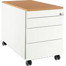 Schäfer Shop Select Rollcontainer 1233, 4 Schübe, mit Griffnut, weiß/Buche-Dekor 