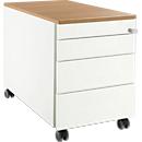 Schäfer Shop Select Rollcontainer 1233, 4 Schübe, mit Griffnut, weiß/Kirsche-Romana 