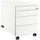 Schäfer Shop Select Rollcontainer 1233, 4 Schübe, mit Griffnut, weiß/weiß 