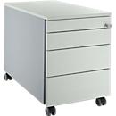 Schäfer Shop Select Rollcontainer 1233, mit Griffnut, B 435 x H 567 mm, weißalu/lichtgrau