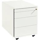 Schäfer Shop Select Rollcontainer 1233, Utensilienauszug + 3 Schubladen, abschließbar, Spanplatte, B 428 x T 600 x H 540 mm, weiß