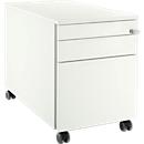 Schäfer Shop Select Rollcontainer 126, 1 Utensilienauszug, 1 Hängeregistratur-Auszug, 2 Schubladen, mit Griffnut, B 435 x T 765 x H 577 mm, weiß/weiß