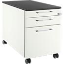 Schäfer Shop Select Rollcontainer 126, 3 Schübe, Griff eckig, weiß/graphit 