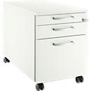Schäfer Shop Select Rollcontainer 126, 3 Schübe, Griff rund, weiß/weiß 