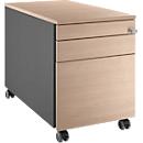 Schäfer Shop Select Rollcontainer 126, mit Griffnut, B 435 x T 765 x H 577 mm, anthrazit/Eiche-Dekor
