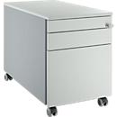 Schäfer Shop Select Rollcontainer 126, mit Griffnut, B 435 x T 765 x H 577 mm, weißalu/lichtgrau