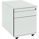 Schäfer Shop Select Rollcontainer 126, Utensilienauszug + Schubladen, abschliessbar, Spanplatte, B 428 x T 600 x H 540 mm, lichtgrau