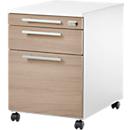 Schäfer Shop Select Rollcontainer SET UP, 1 Schublade, 1 Utensilienauszug, HR-Auszug, B 432 x T 580 x H 595 mm, weiß/eiche