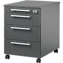 Schäfer Shop Select Rollcontainer SET UP, abschließbar, B 432 x T 580 x H 595 mm, graphit/graphit 