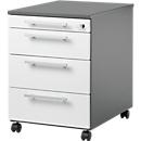 Schäfer Shop Select Rollcontainer SET UP, abschließbar, B 432 x T 580 x H 595 mm, graphit/weiß 