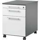 Schäfer Shop Select Rollcontainer SET UP mit HR, abschließbar, B 432 x T 580 x H 595 mm, graphit/weiß 