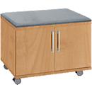 Schäfer Shop Select rolling cabinet, with seat function, W 800 x D 450 x H 590 mm, beech decor