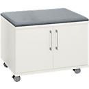 Schäfer Shop Select rolling cabinet, with seat function, W 800 x D 450 x H 590 mm, white