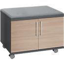 Schäfer Shop Select Rollschrank, mit Sitzfunktion, B 800 x T 450 x H 590 mm, Eiche-Dekor