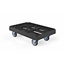 Schäfer Shop Select Roulettes de transport BASICline, plastique recyclé, 4 roues pivotantes en TPE, surface de chargement L 610 x l 410 mm, jusqu'à 300 kg