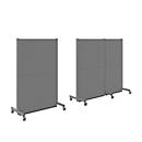 Schäfer Shop Select Schallschutz Stellwand System, Winkelform, 2 x 1-seitige Akustikwände, Gesamtmaße B 3630 x T 3130 x H 2000 mm, staubgrau RAL 7037