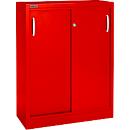 Schäfer Shop Select Schiebetürenschrank, 3 Ordnerhöhen, B 1200 mm, rot RAL 3020
