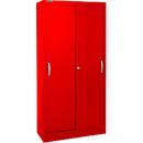 Schäfer Shop Select Schiebetürenschrank, 5 Ordnerhöhen, B 1200 mm, rot RAL 3020