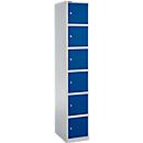 Schäfer Shop Select Schließfachsäule S4/6, mit Zylinderschloss, weißalu/enzianblau