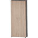 Schäfer Shop Select Schrank SET UP, 6 OH, abschließbar, B 800 x T 420 x H 2240 mm, graphit/eiche