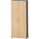 Schäfer Shop Select Schrank Start Off, 6 OH, abschließbar, B 800 x T 420 x H 2196 mm, Holz, graphit/ahorn 