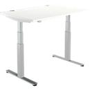 Schäfer Shop Select Schreibtisch DRIVE UP 2, elektrisch höhenverstellbar, Rechteck, T-Fuß, B 1200 x T 800 x H 630-1290 mm, weiß/weißaluminium