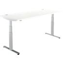 Schäfer Shop Select Schreibtisch DRIVE UP 2, elektrisch höhenverstellbar, Rechteck, T-Fuß, B 1800 x T 800 x H 630-1290 mm, weiß/weißaluminium 