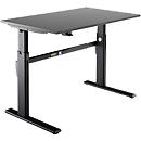 Schäfer Shop Select Schreibtisch, elektrisch höhenverstellbar, Rechteck, C-Fuß, B 1200 x T 800 x H 725-1185 mm, graphit/schwarz