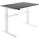 Schäfer Shop Select Schreibtisch, elektrisch höhenverstellbar, Rechteck, C-Fuß, B 1200 x T 800 x H 725-1185 mm, graphit/weiß